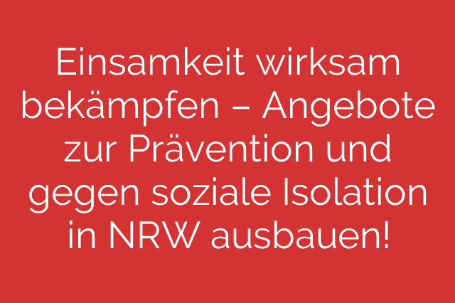Einsamkeit wirksam bekämpfen – Angebote zur Prävention und gegen ...
